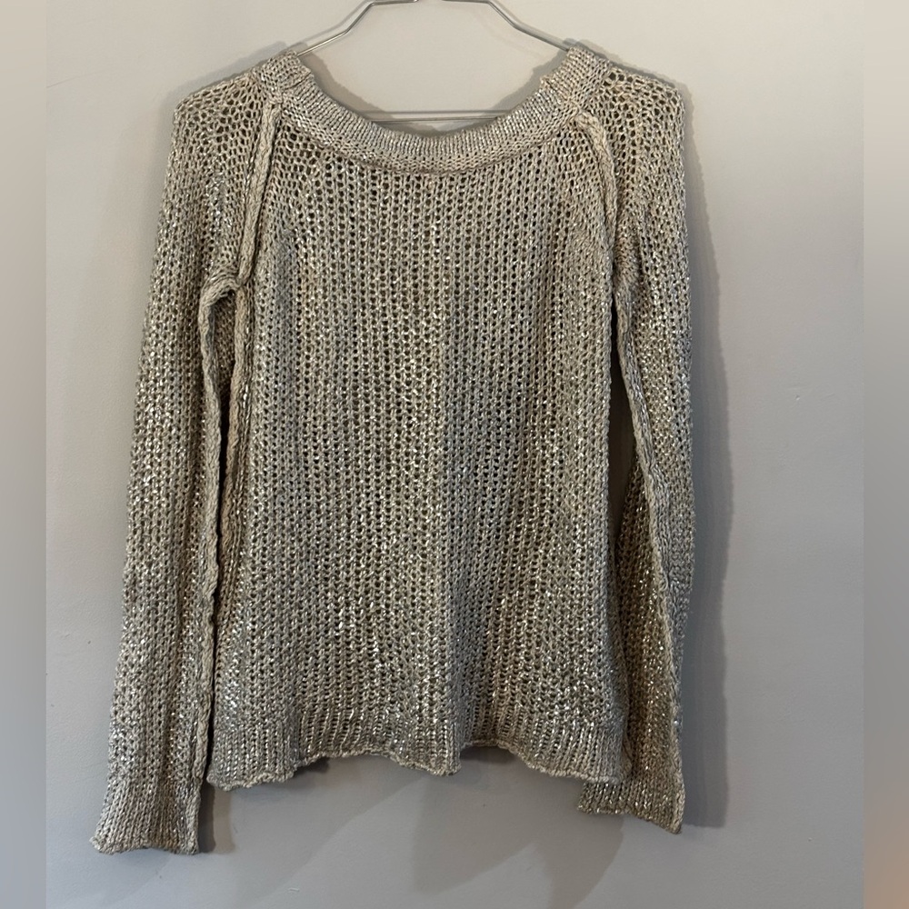 Free People Metallic Knit Sweater